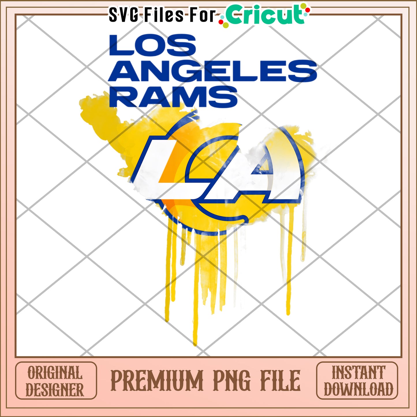 Los Angeles Rams logo design for Cricut projects, download premium PNG file