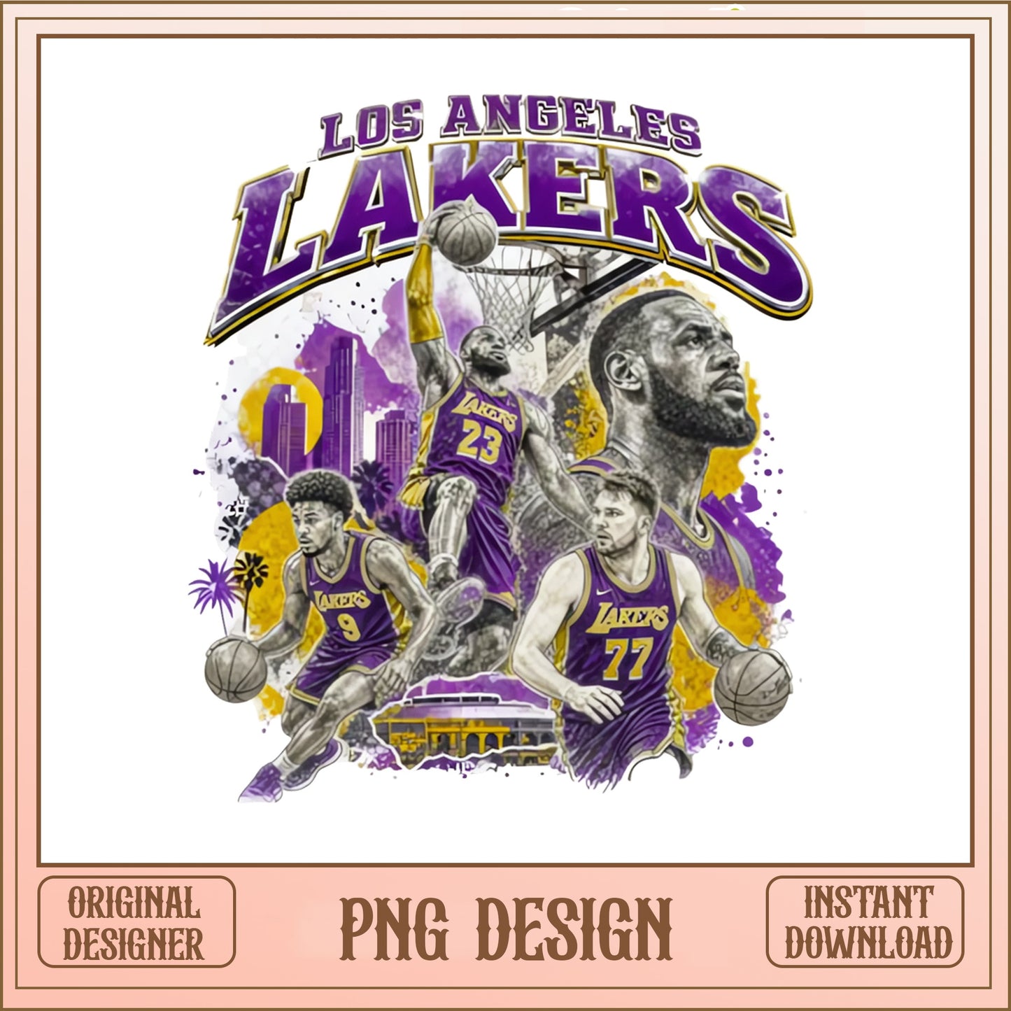 Los Angeles Lakers PNG, Basketball Team Shirt Design, NBA PNG