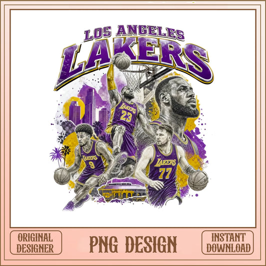 Los Angeles Lakers PNG, Basketball Team Shirt Design, NBA PNG