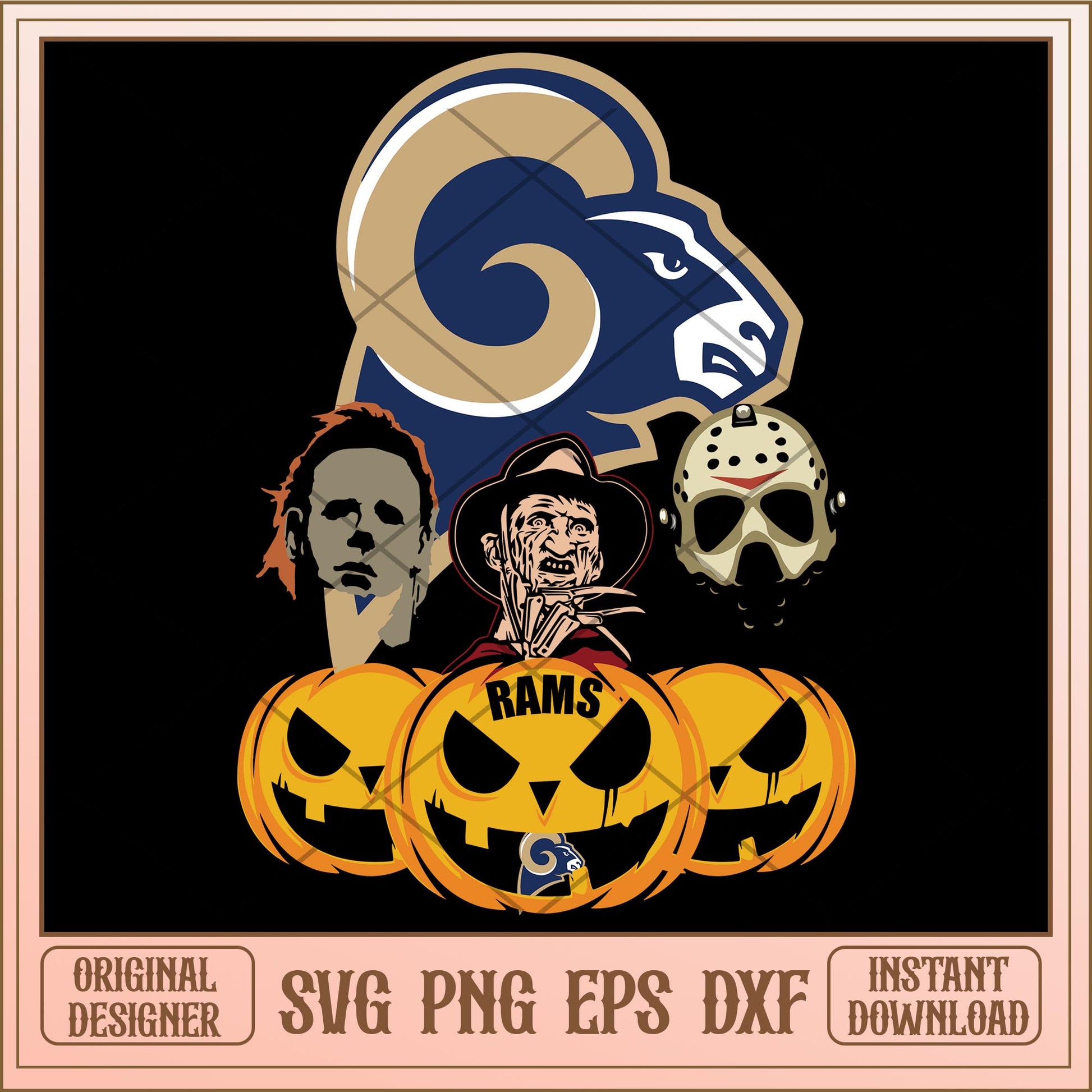 Los Angeles Rams bundle horror svg, Horror characters svg, digital download
