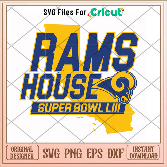 Los Angeles Rams house super bowllin svg, Rams svg, new nfl svg