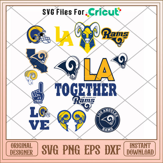 Los Angeles Rams lA together svg, Rams svg, new nfl svg