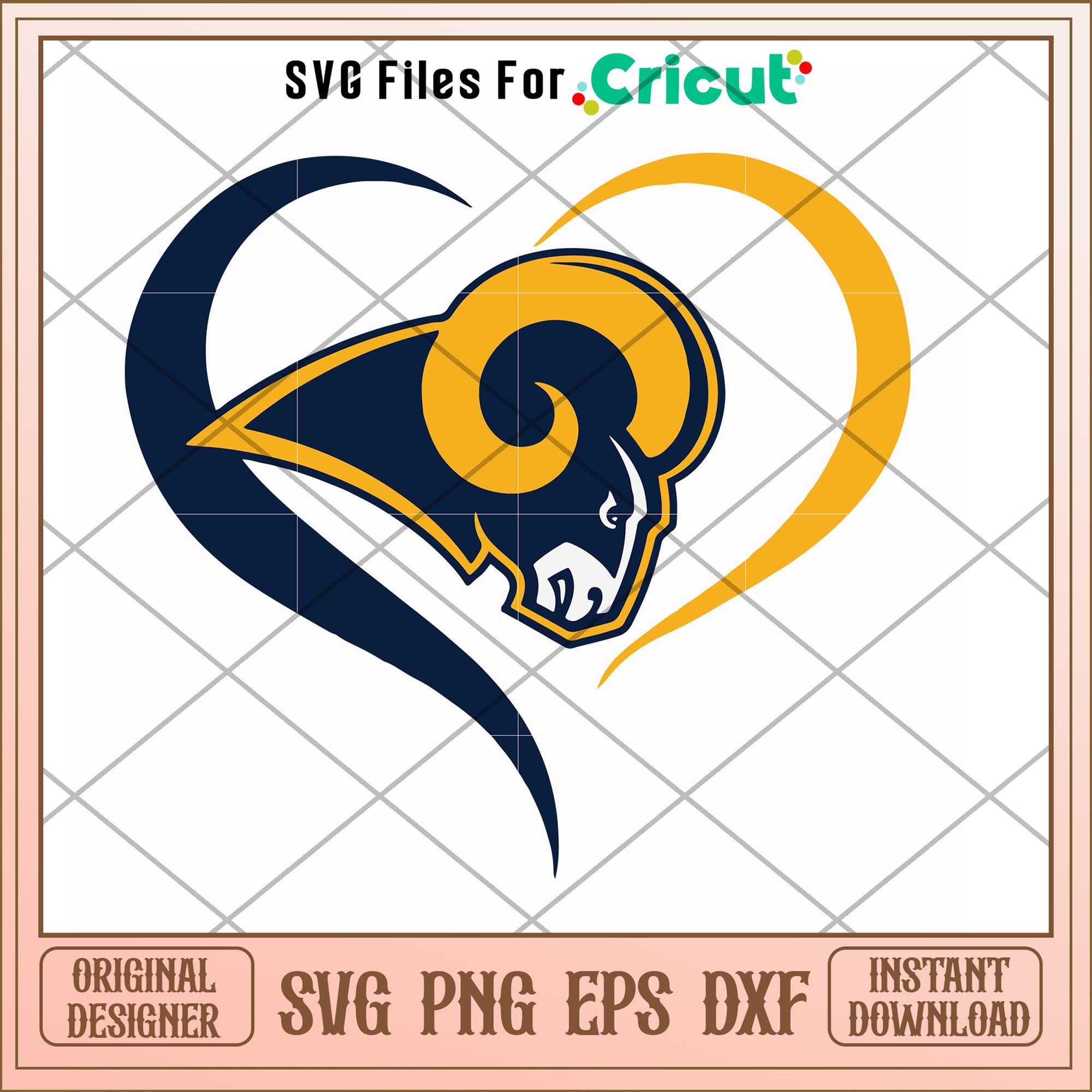 Los Angeles Rams logo heart shape svg, heart svg, new nfl svg – svg ...