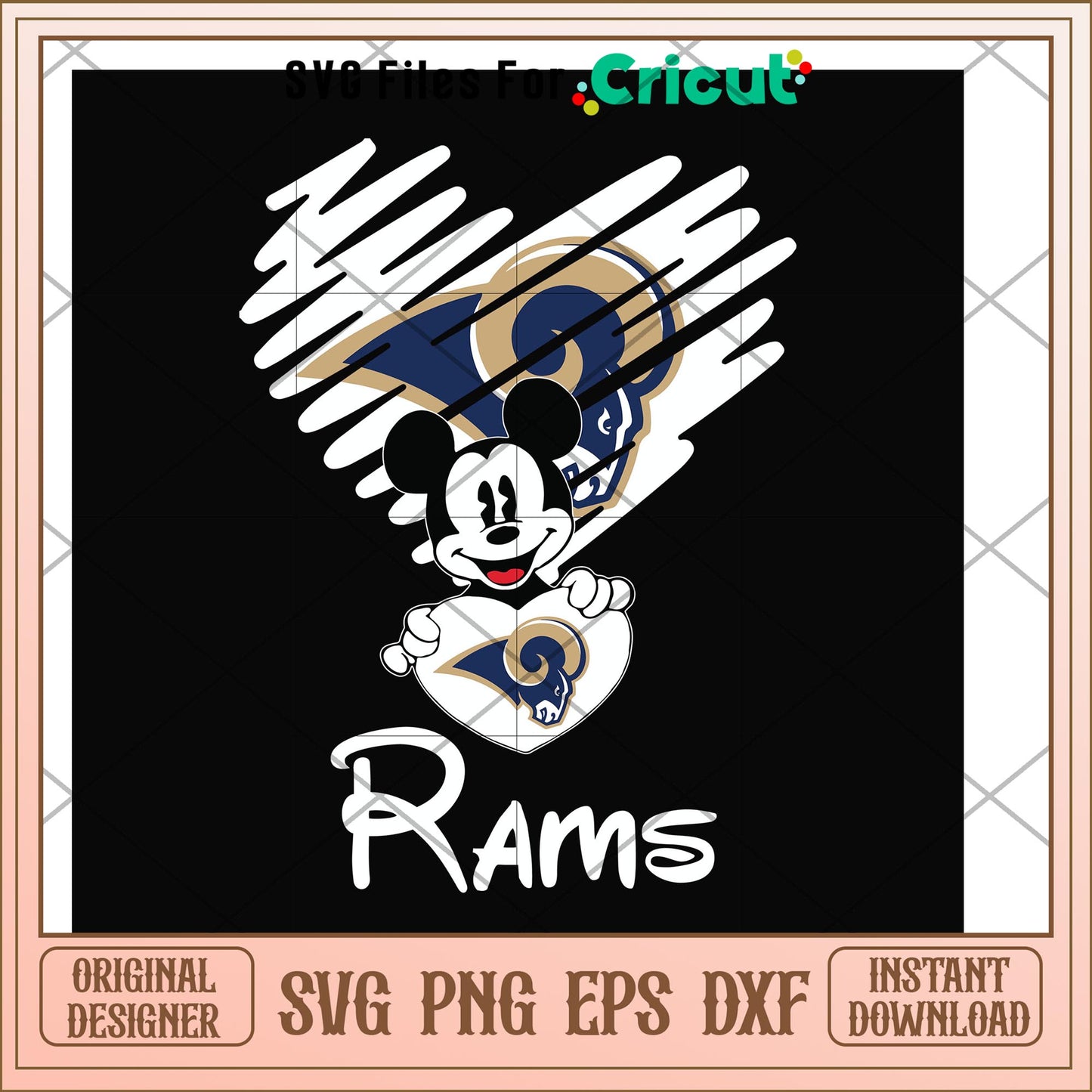 Los Angeles Rams mickey heart svg, Rams svg, new nfl svg