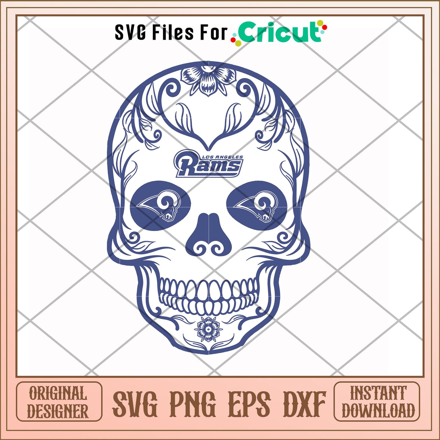 Los Angeles Rams skullcap svg, Rams svg, new nfl svg