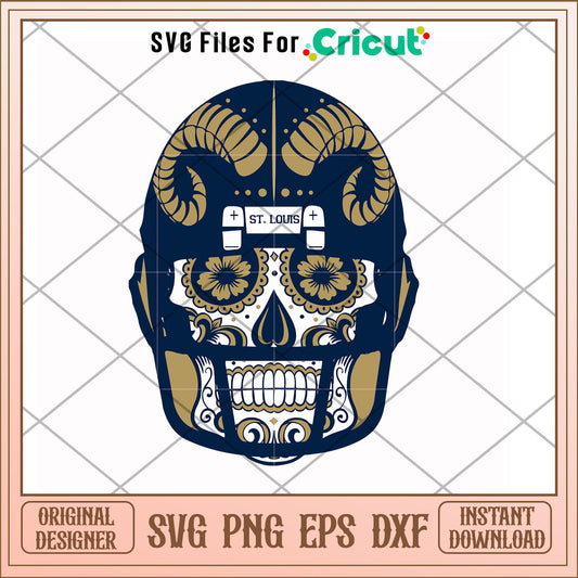 Los Angeles Rams skullcap vintage svg, Rams svg, new nfl svg