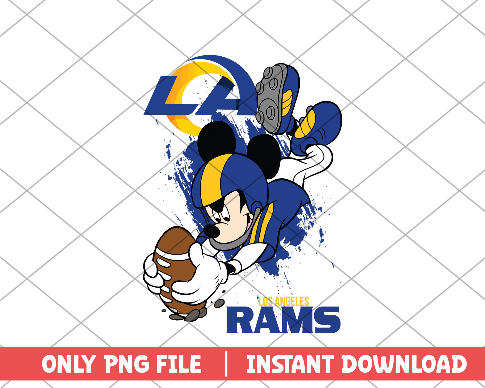 Los angeles rams mickey touch down png, los angeles rams png 