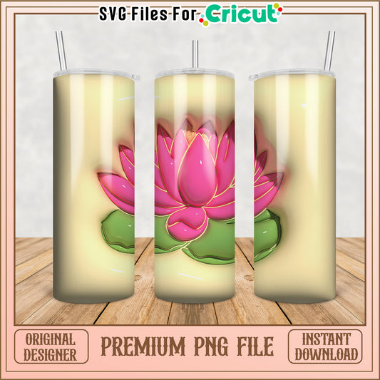 Lotus Flower Tumbler PNG Design