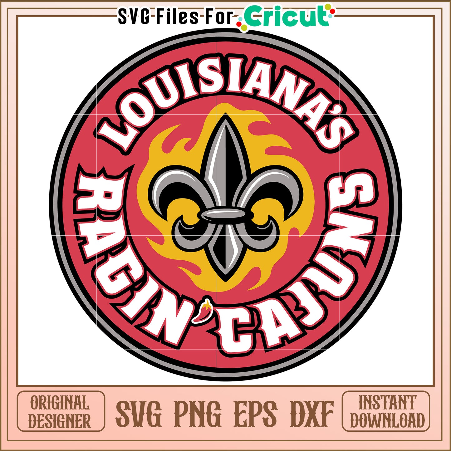 Louisiana Ragin Cajuns SVG Design, Perfect for Cricut Projects and Crafts