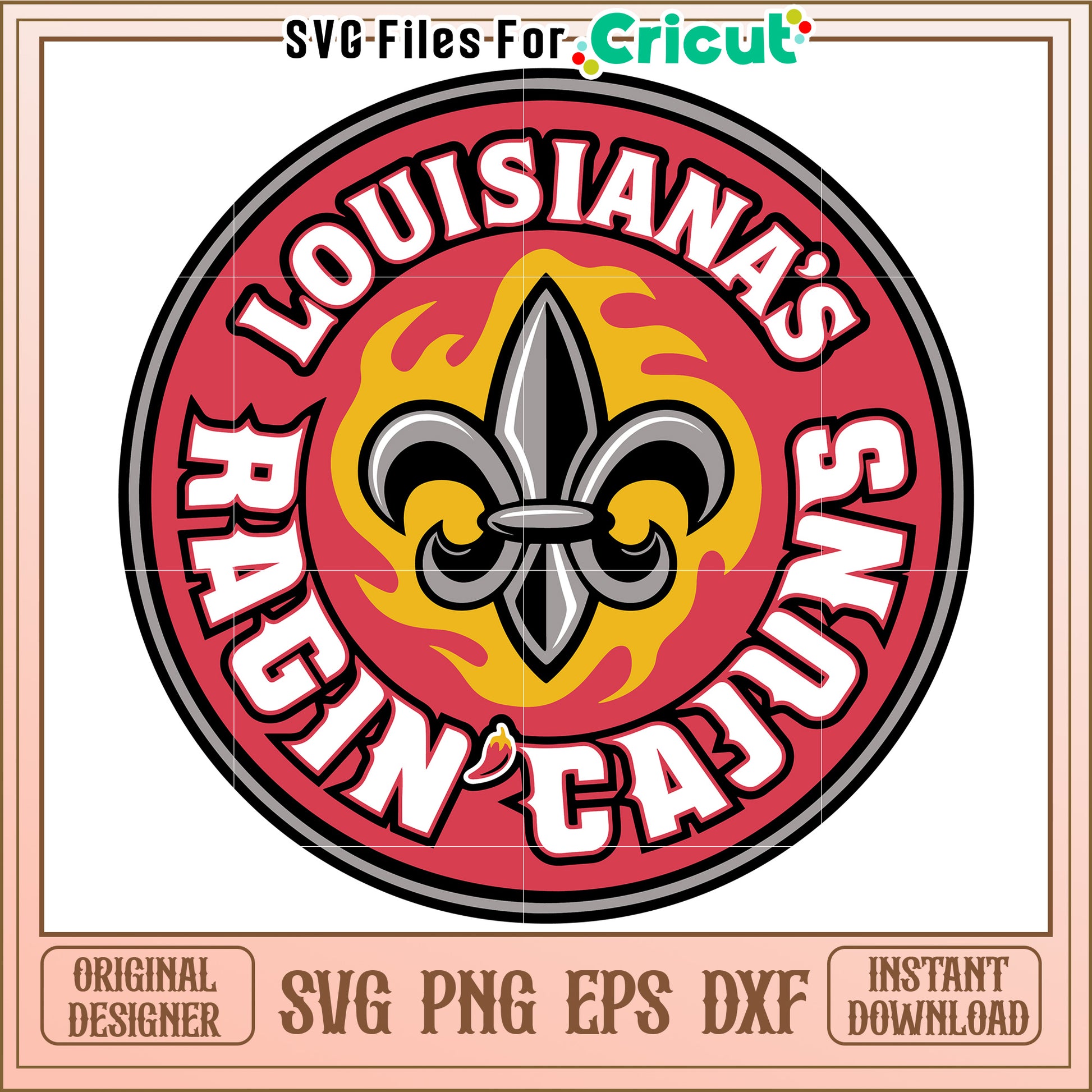 Louisiana Ragin Cajuns SVG Design, Perfect for Cricut Projects and Crafts
