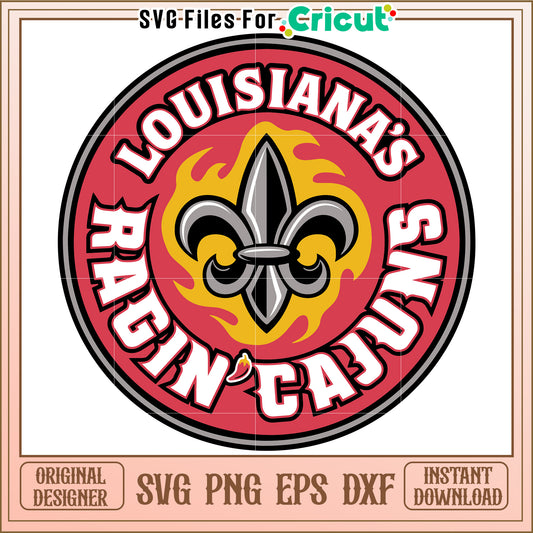 Louisiana Ragin Cajuns SVG Design, Perfect for Cricut Projects and Crafts