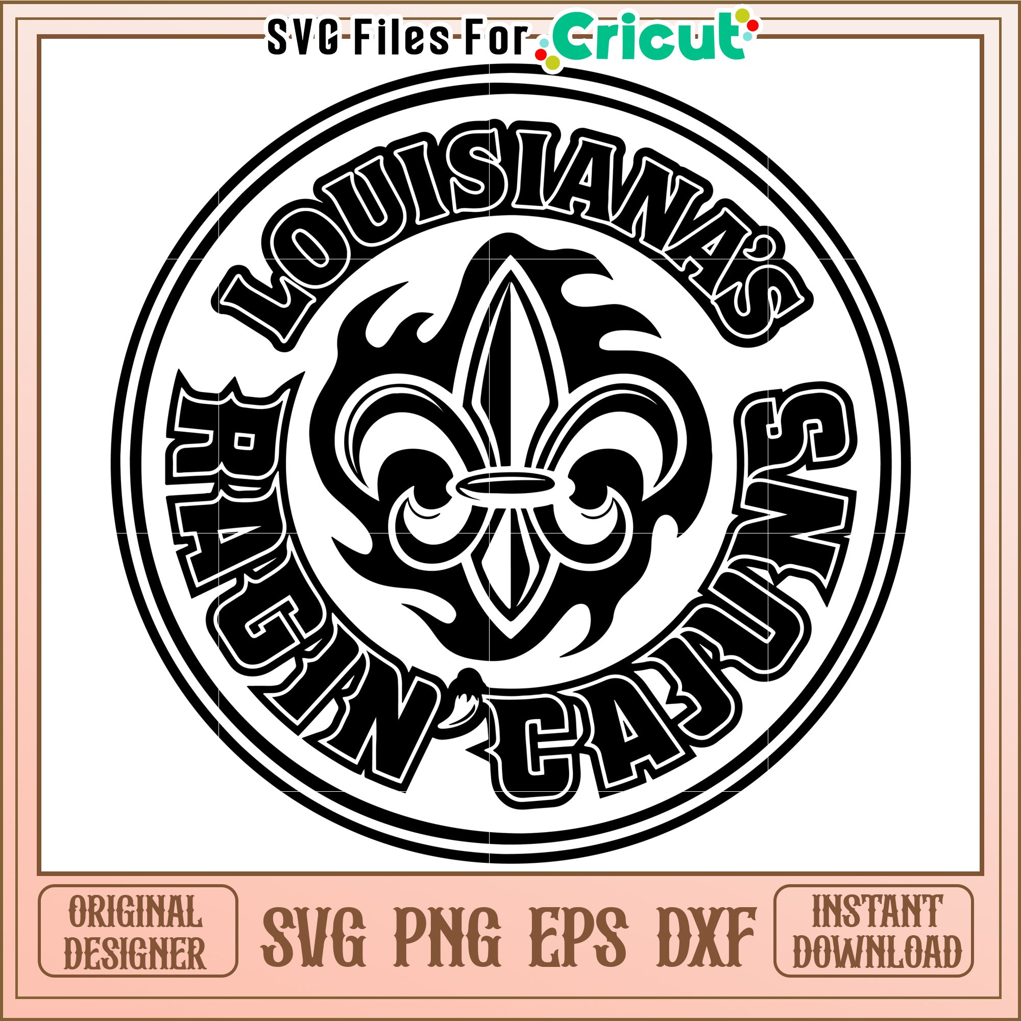 Louisiana Ragin Cajuns SVG Design for Cricut, Instant Download Availab ...