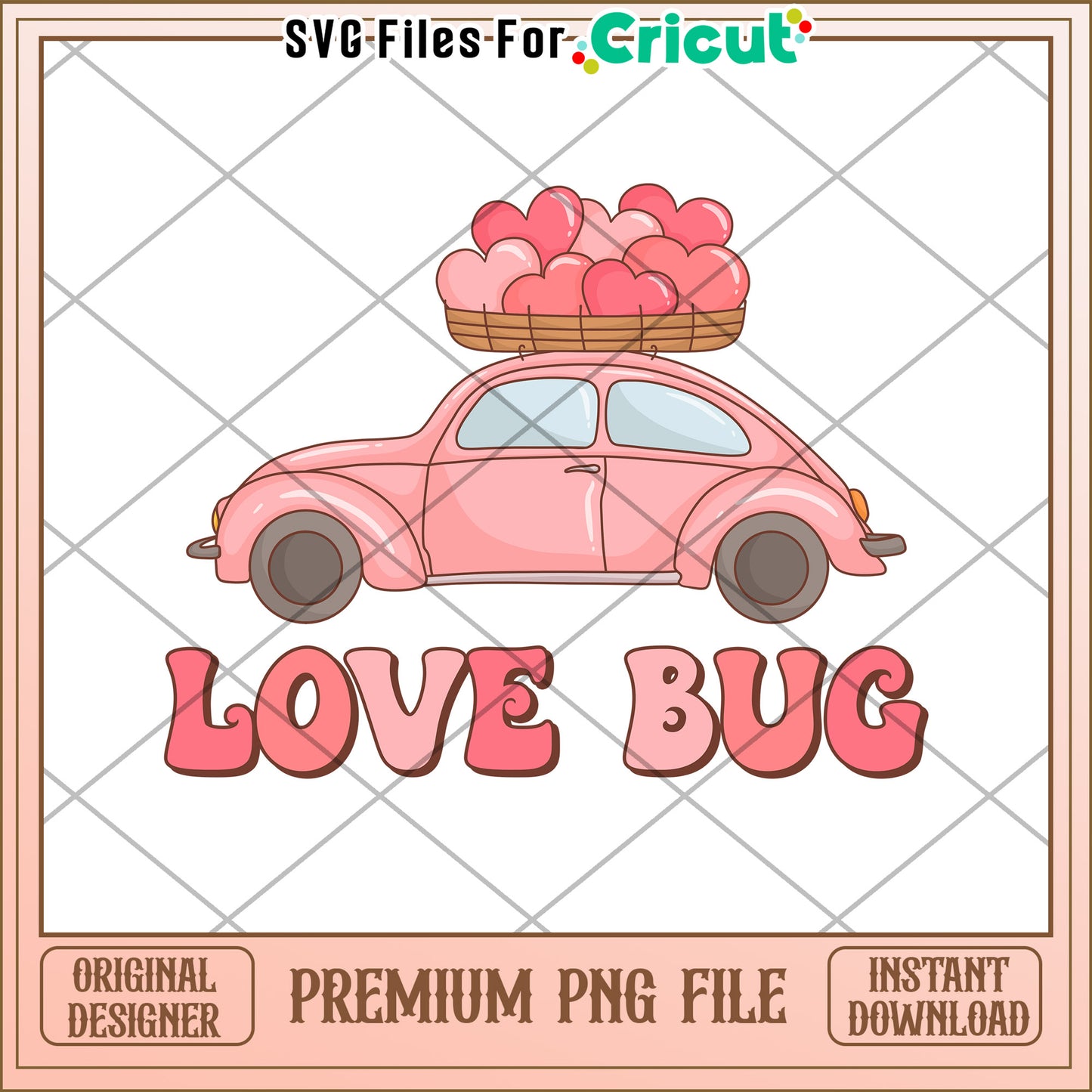 Love Bug Car PNG Valentines Day Cricut