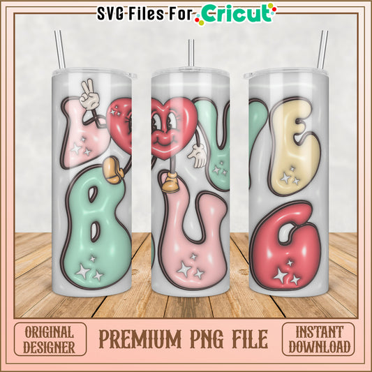 Love Bug Tumbler Design Premium PNG File for Instant Download