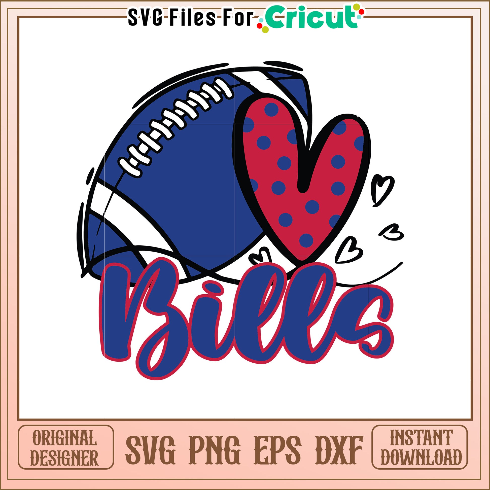 Love Football Bills SVG Design for Fans and Cheerleaders