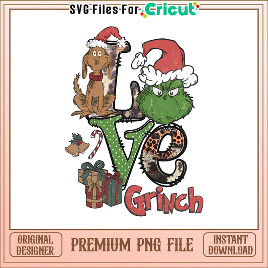 Love Grinch max santa hat png, grinch cartoon pics​​​ png