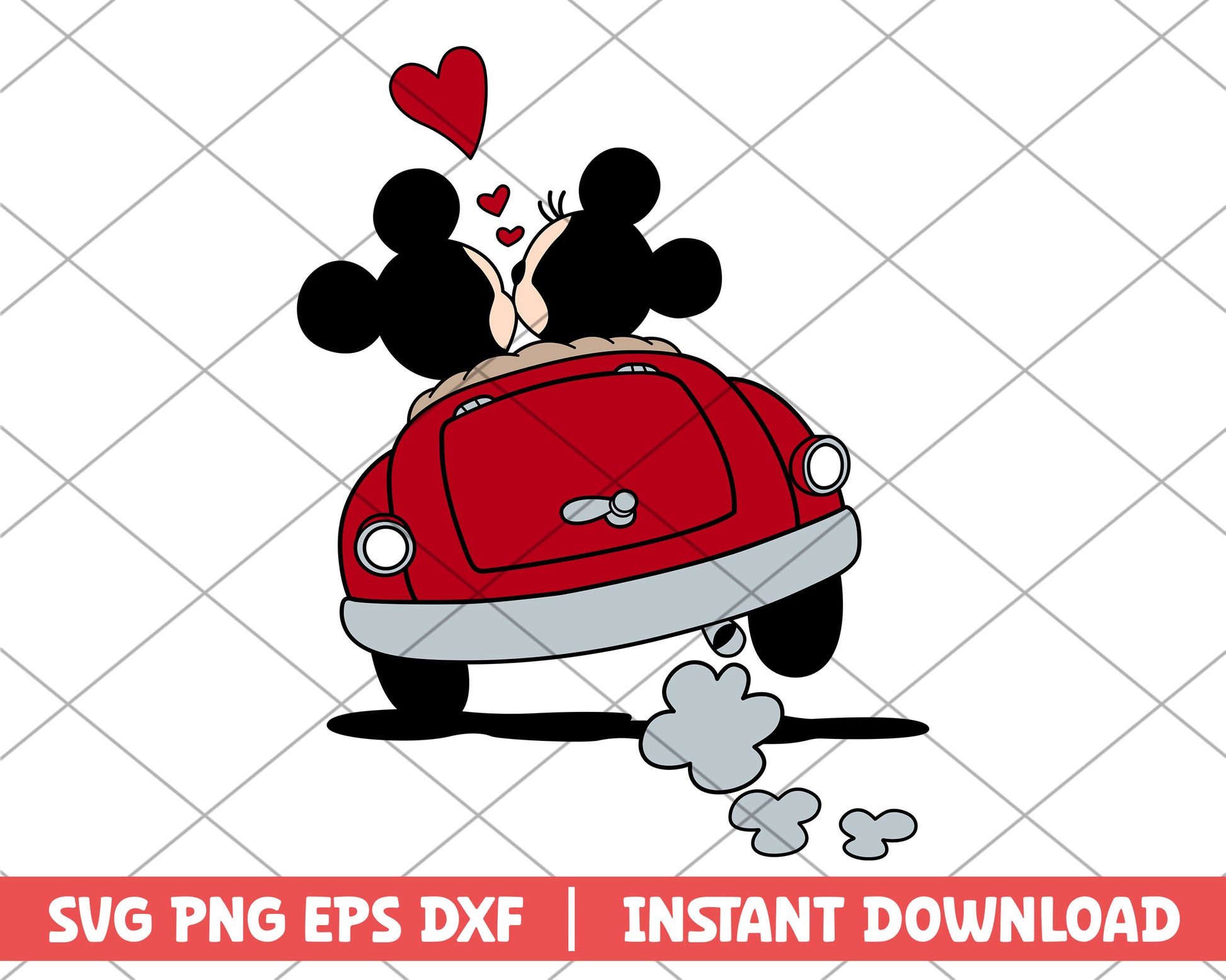 Love Mickey Minnie Car svg