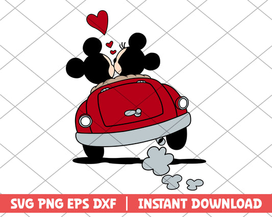 Love Mickey Minnie Car svg