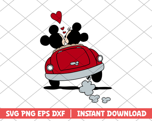 Love Mickey Minnie Car svg