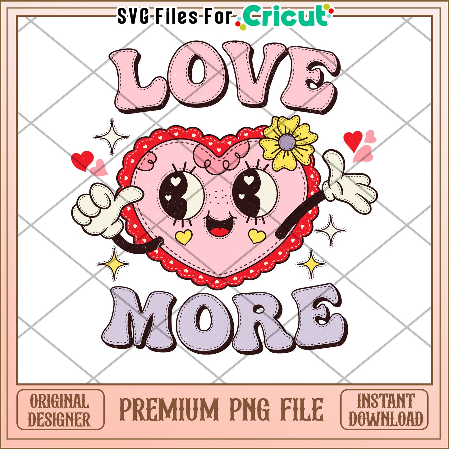 Love More Heart PNG Design