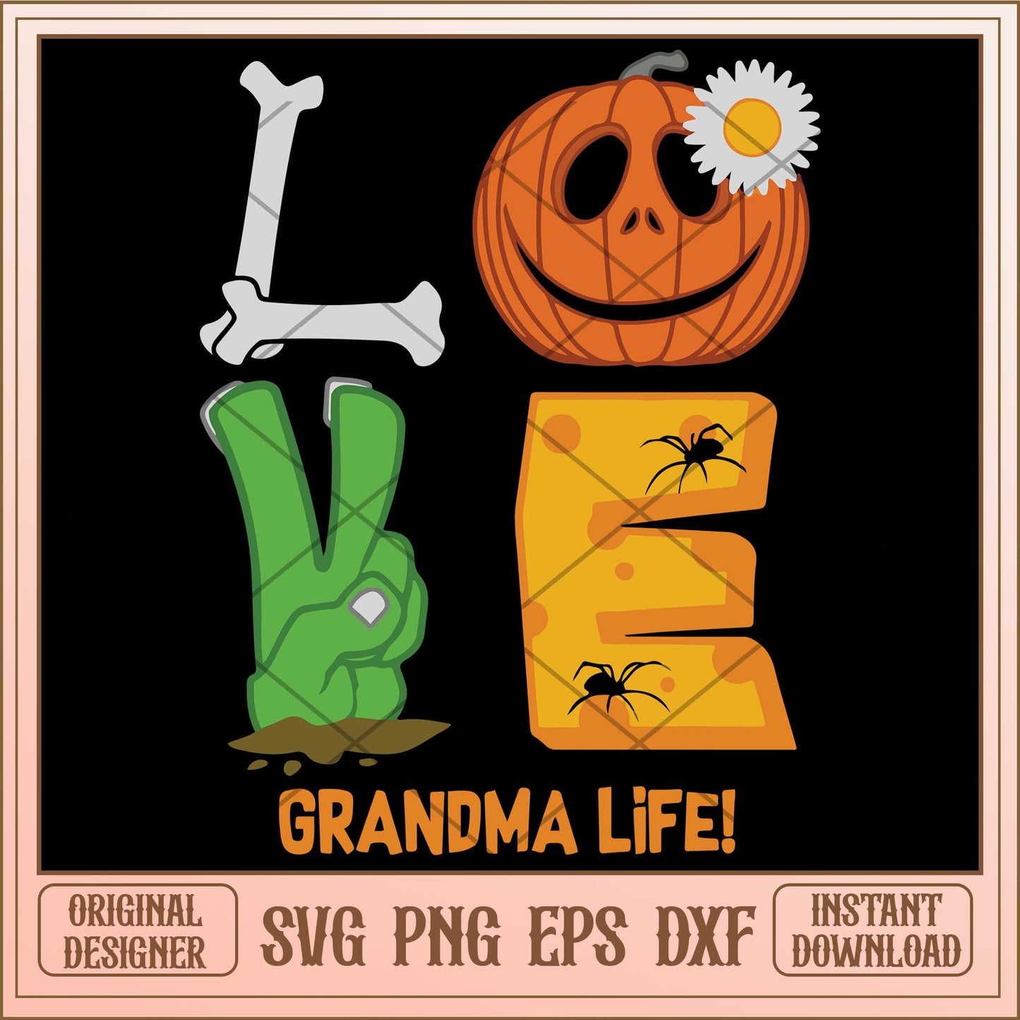 Love grandma life svg, halloween characters svg, digital download