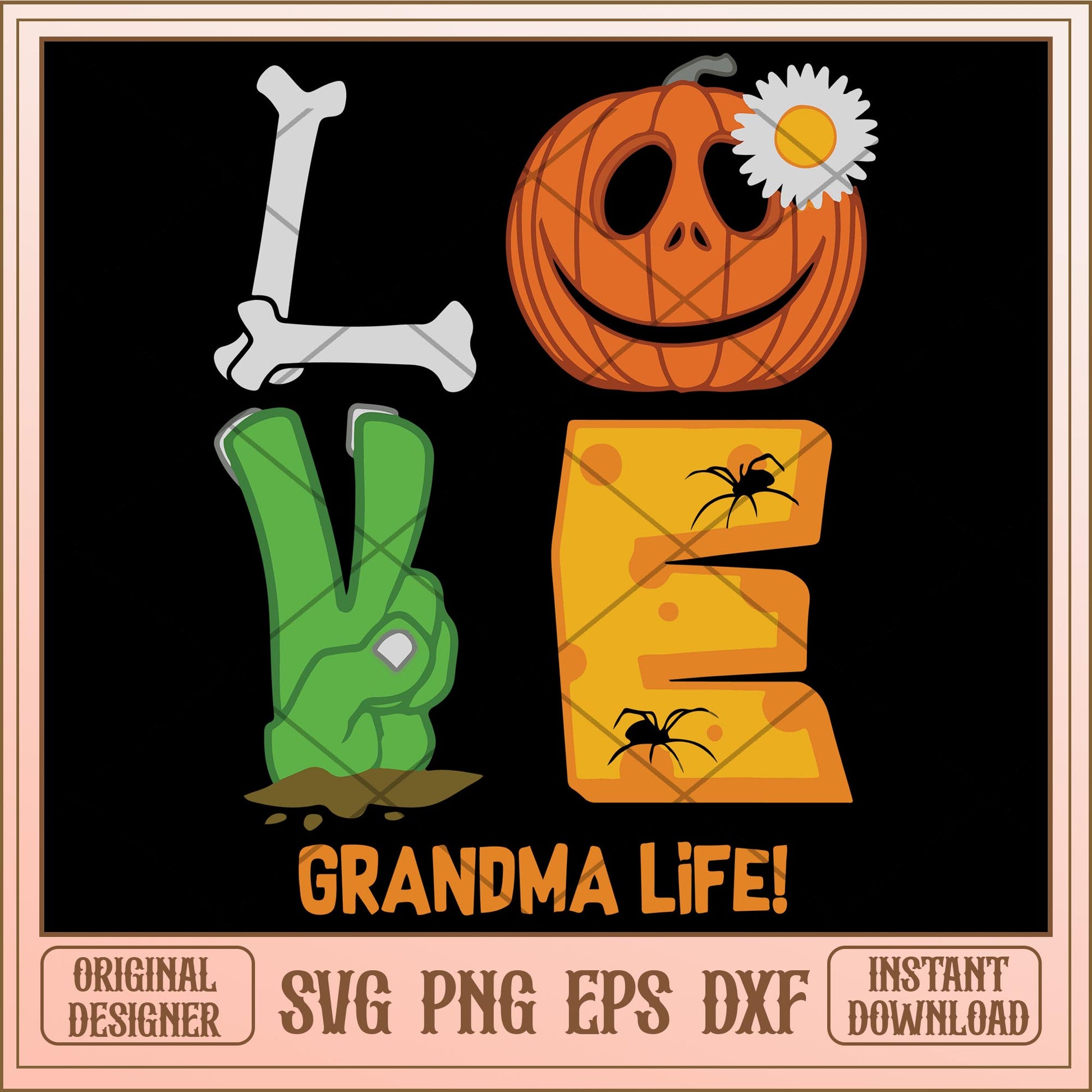 Love grandma life svg, halloween characters svg, digital download
