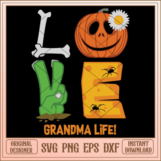 Love grandma life svg, halloween characters svg, digital download