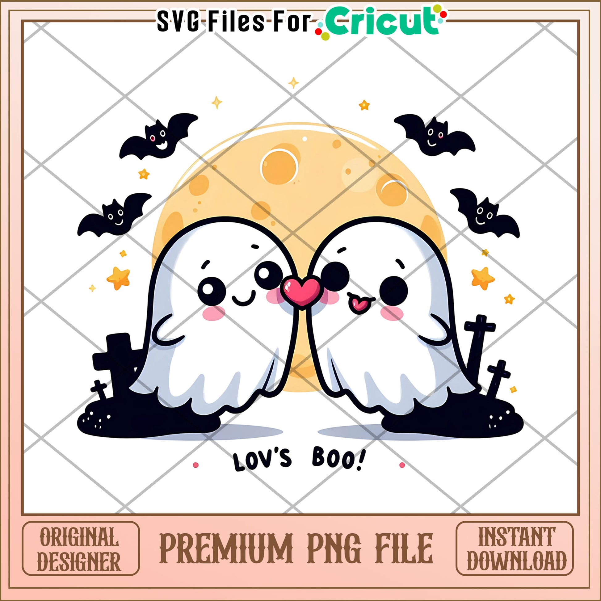 Lovely boos couple ghouls png, halloween characters png, cute halloween design png