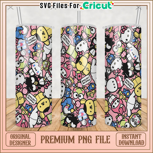 Lovely cartoon characters tumbler png, cute cartoon png, hello kitty​ png
