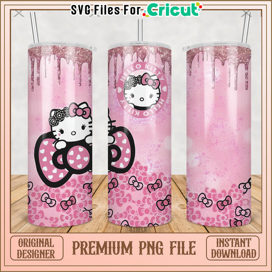 Lovely hello kitty tumbler png, cute characters png, kuromi hello kitty​ png