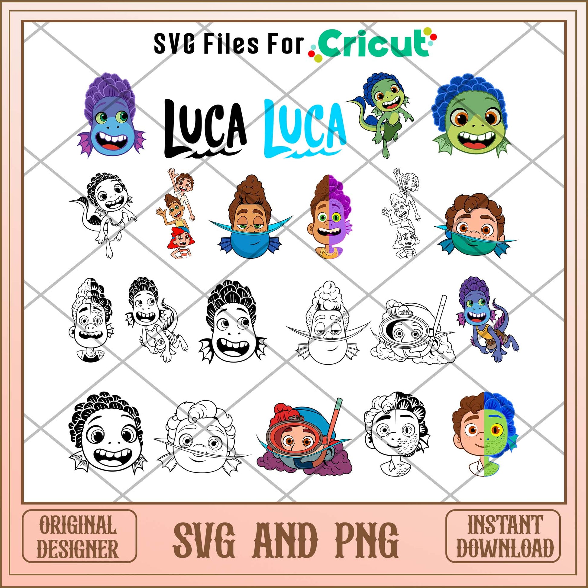 Disney Luca cartoon character SVG bundle 