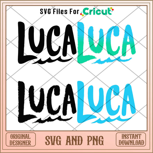 Disney cartoon Luca logo svg bundle