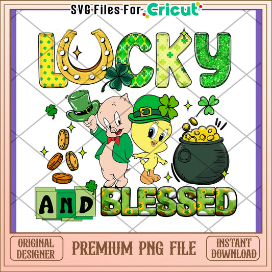 Lucky And Blessed St Patricks Day PNG