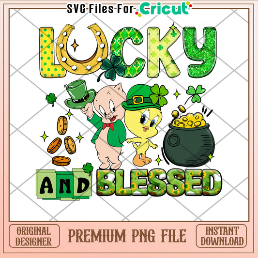 Lucky And Blessed St Patricks PNG