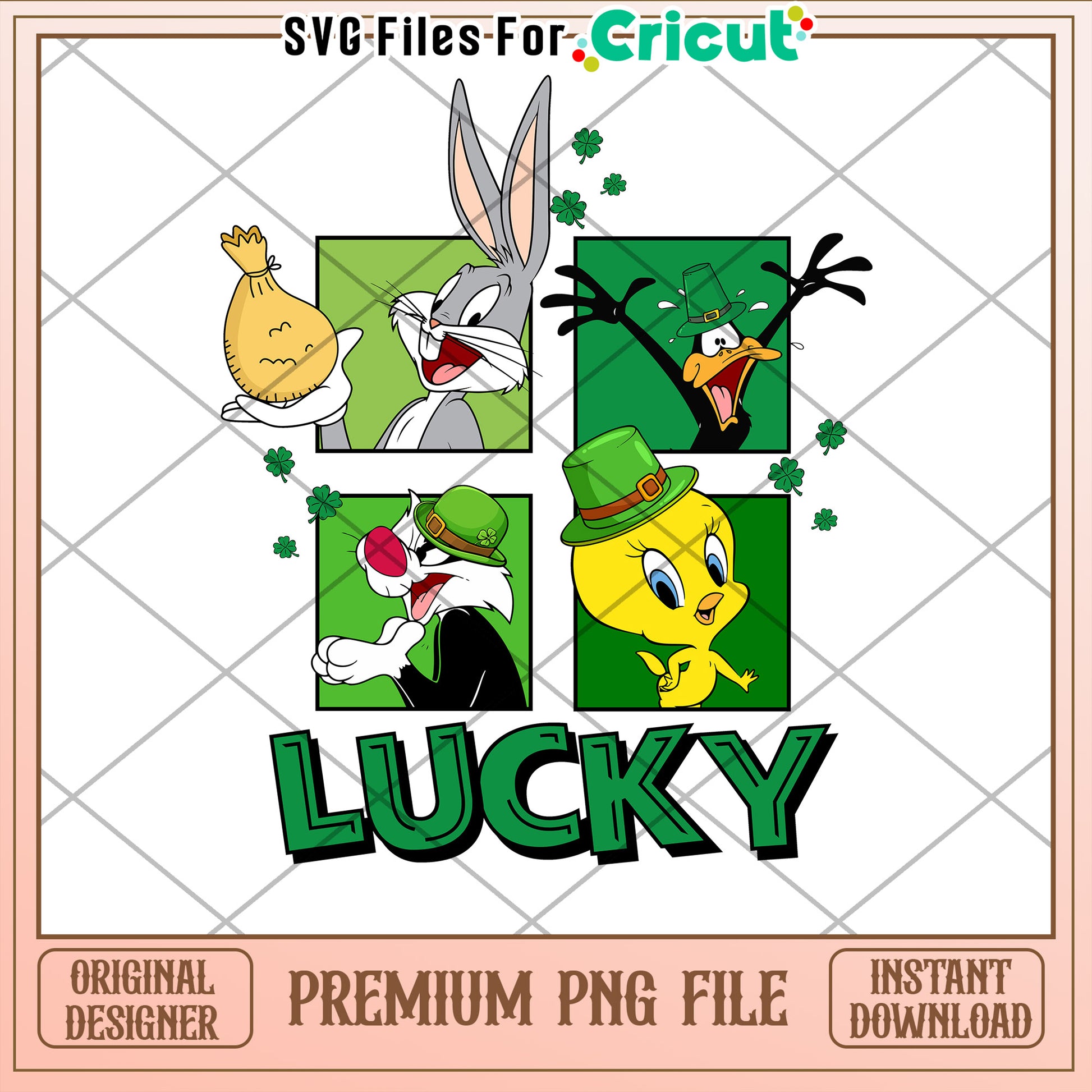 Lucky Cartoon Characters PNG for Cricut Crafting Fun