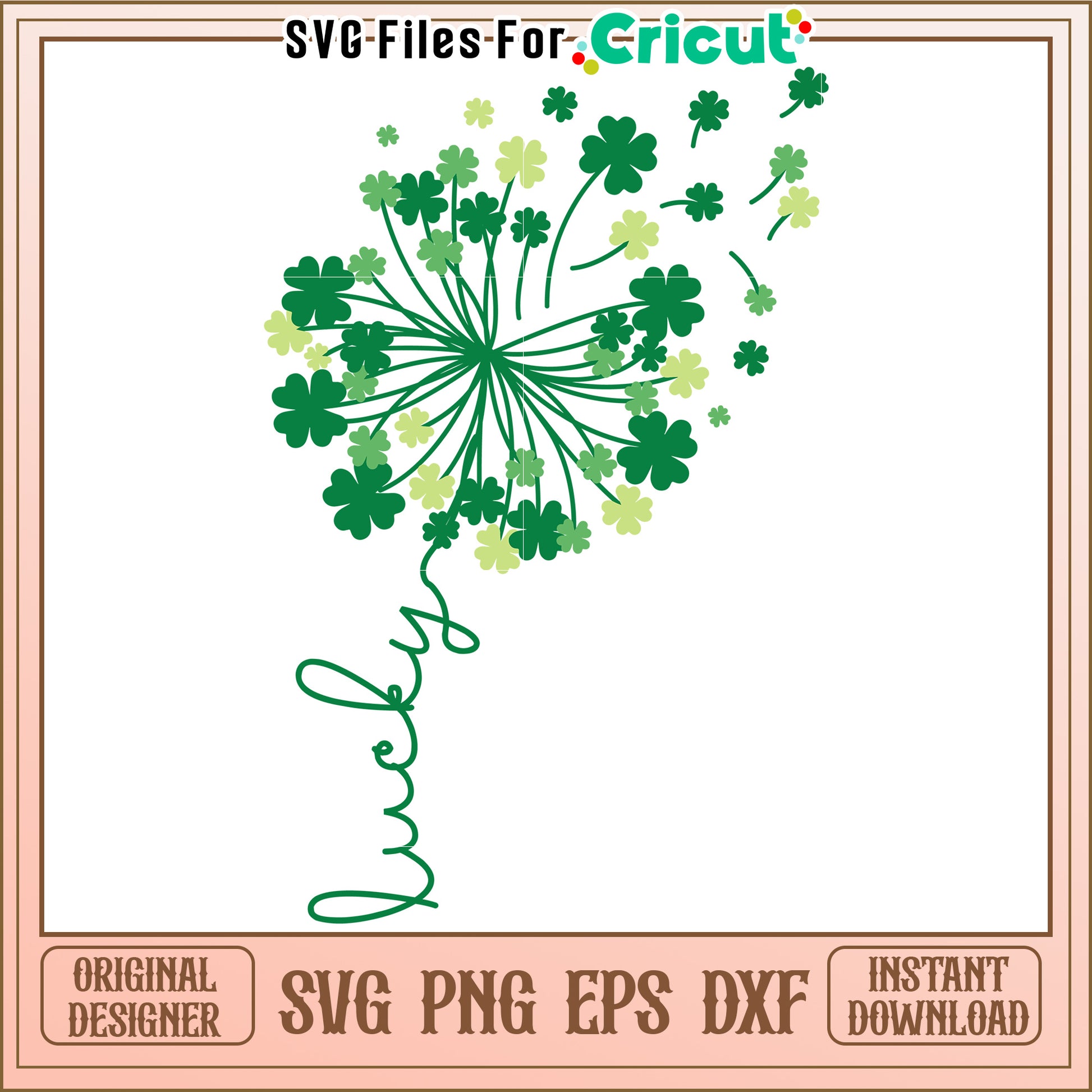 Lucky Clover SVG Design Instant Download