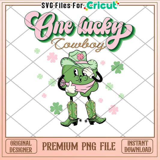 Lucky Cowboy Clover PNG Design