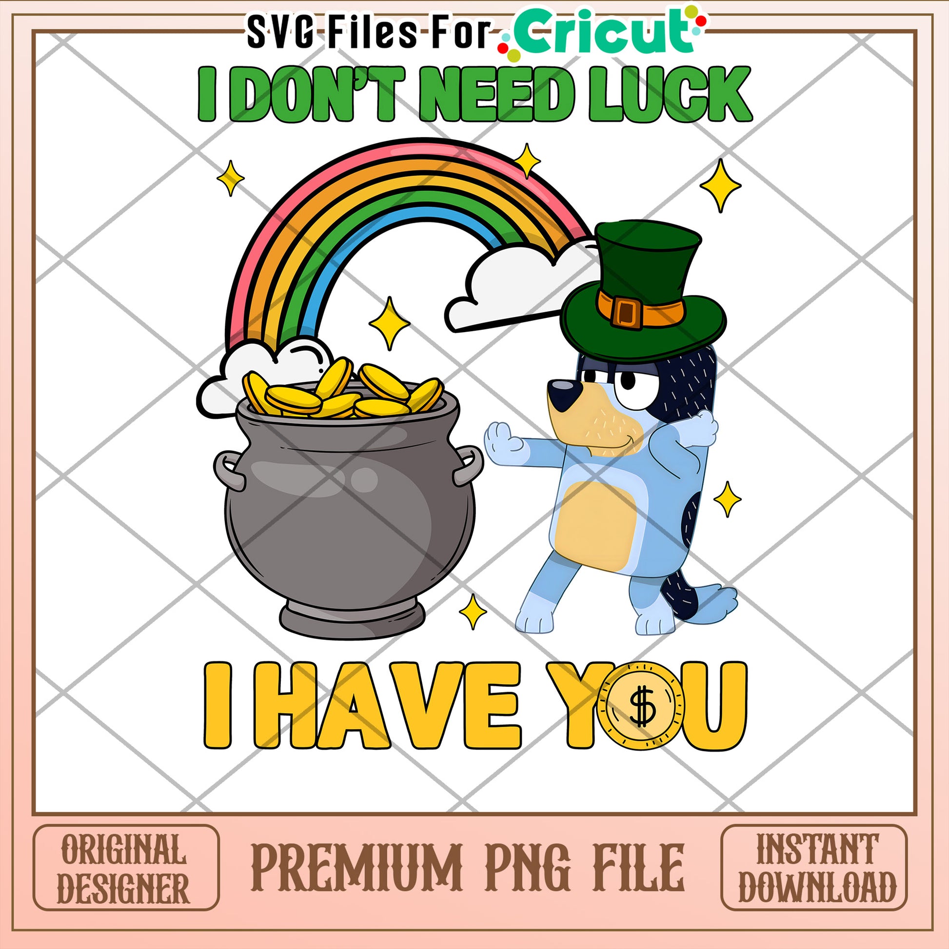 Lucky Dog St Patricks Day PNG