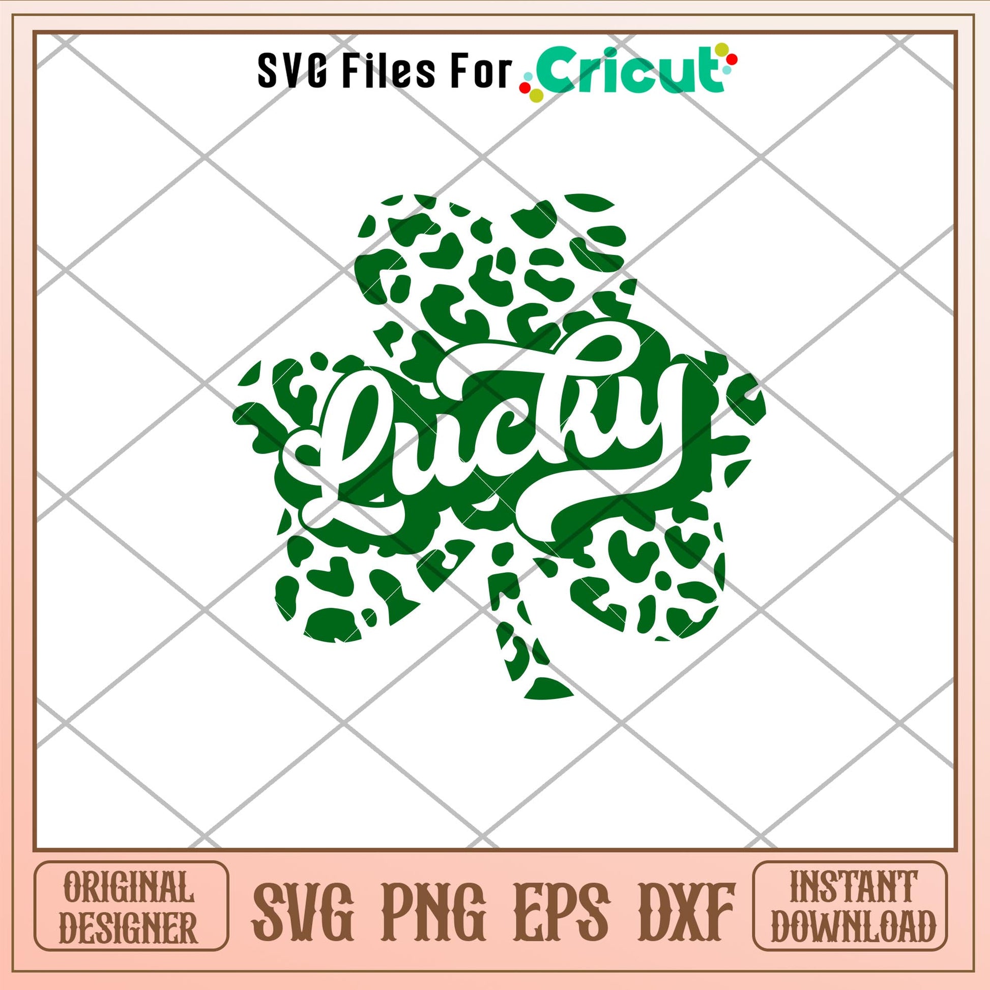 Lucky Leopard Clover, Lucky Leopard Clover Svg