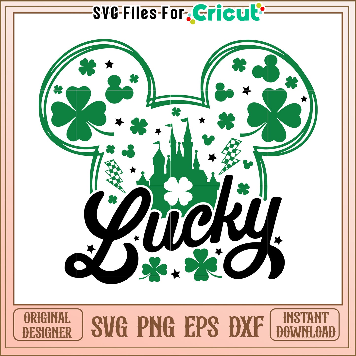 Lucky Mickey SVG Design St Patricks Day