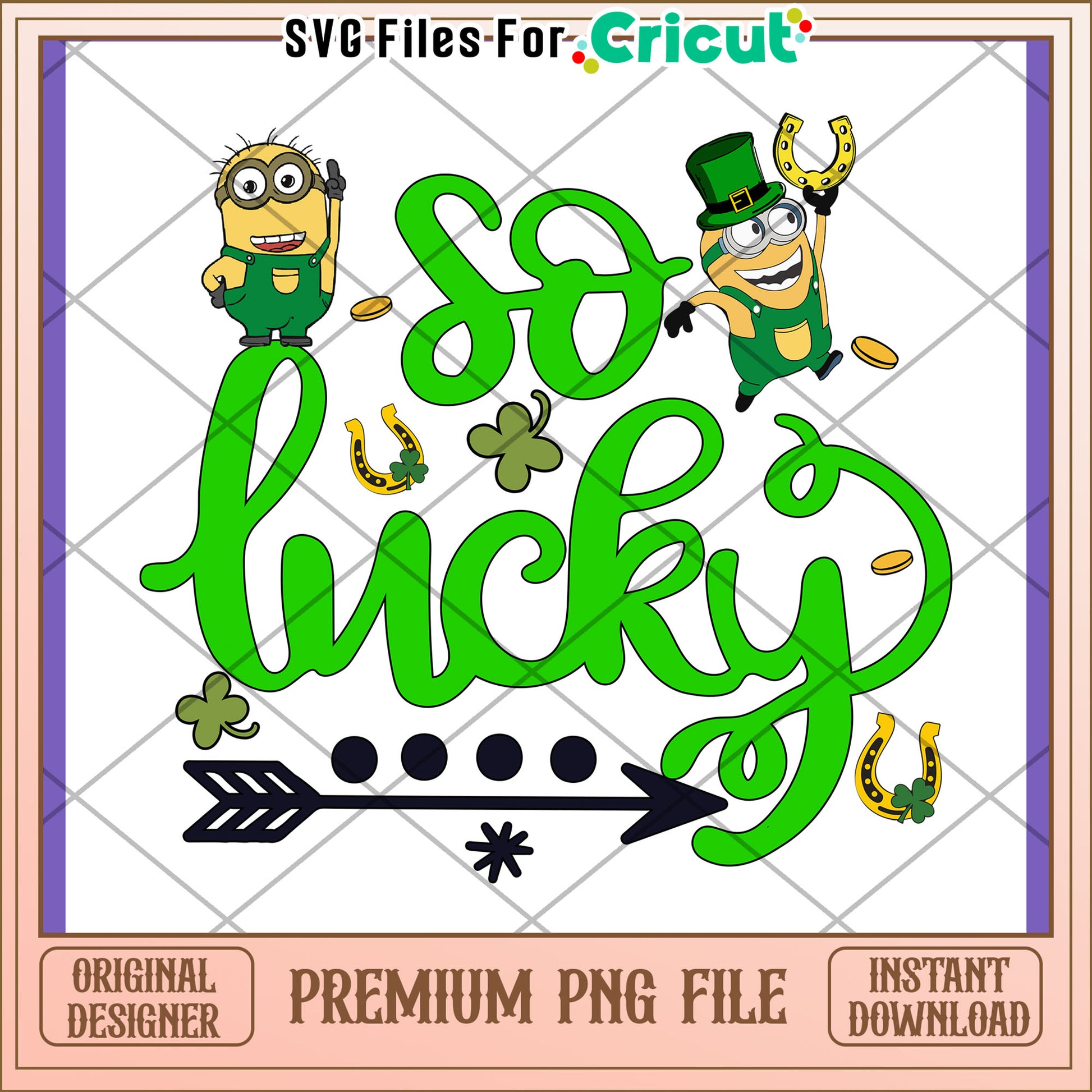 Lucky Minion PNG Design for St Patricks Day Art