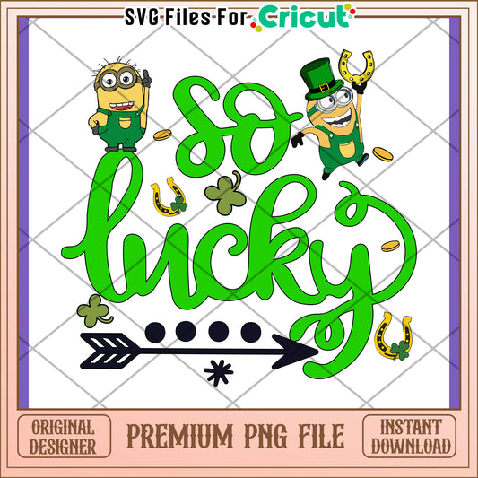 Lucky Minion PNG Design for St Patricks Day Art