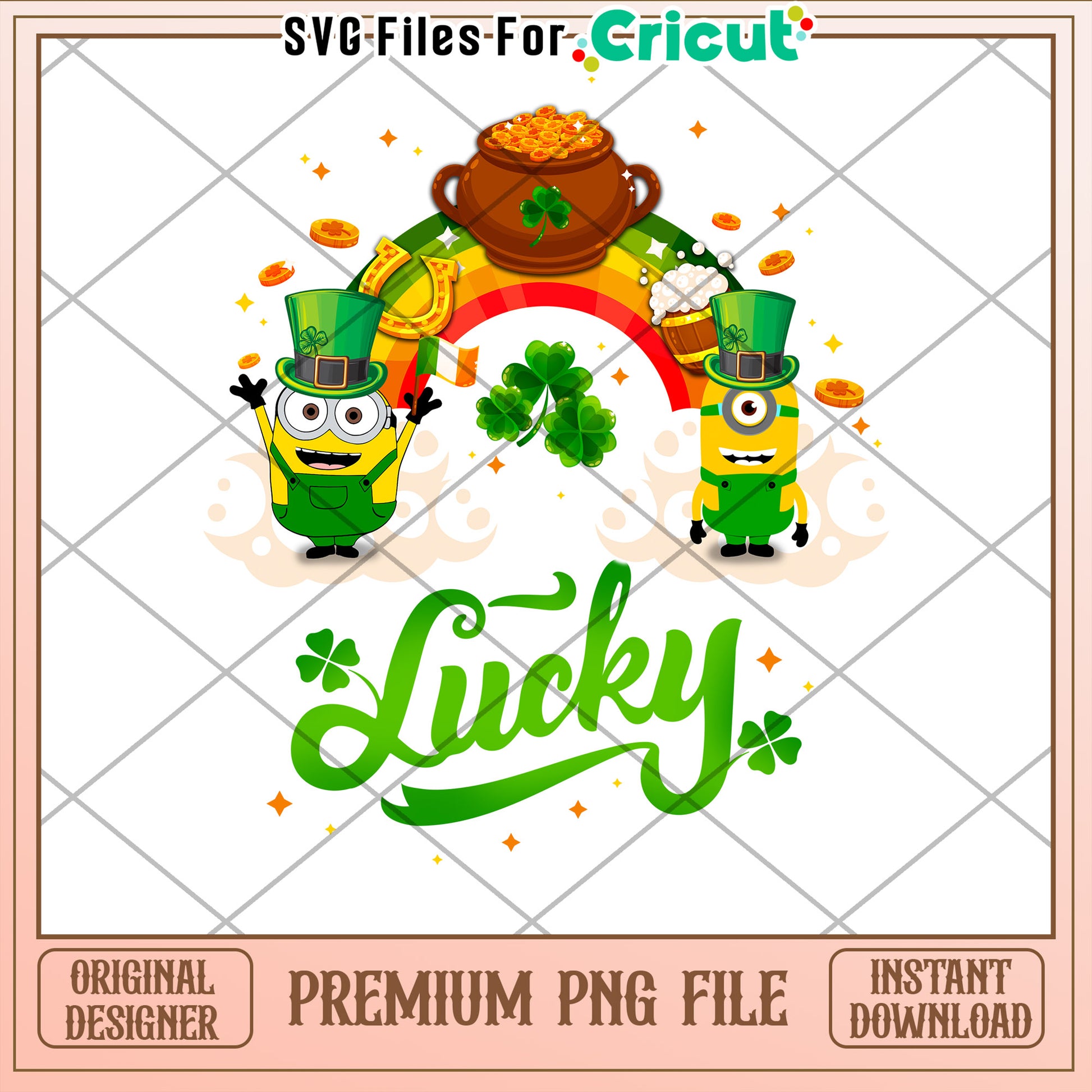Lucky Minions PNG File for Cricut Instant Download