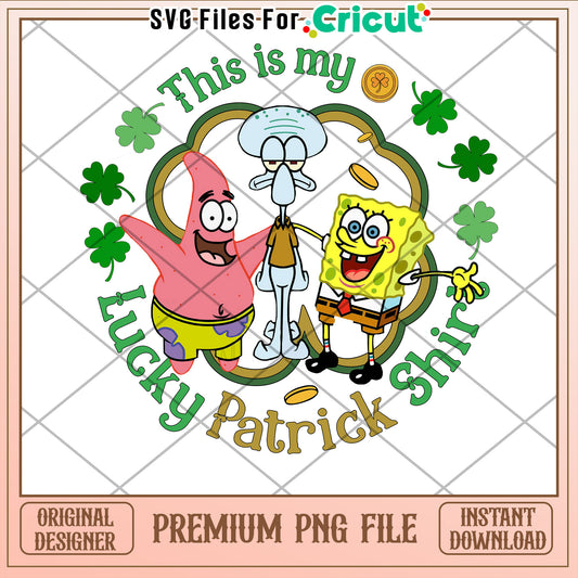 Lucky Patrick Shirt PNG File for Cricut Designs