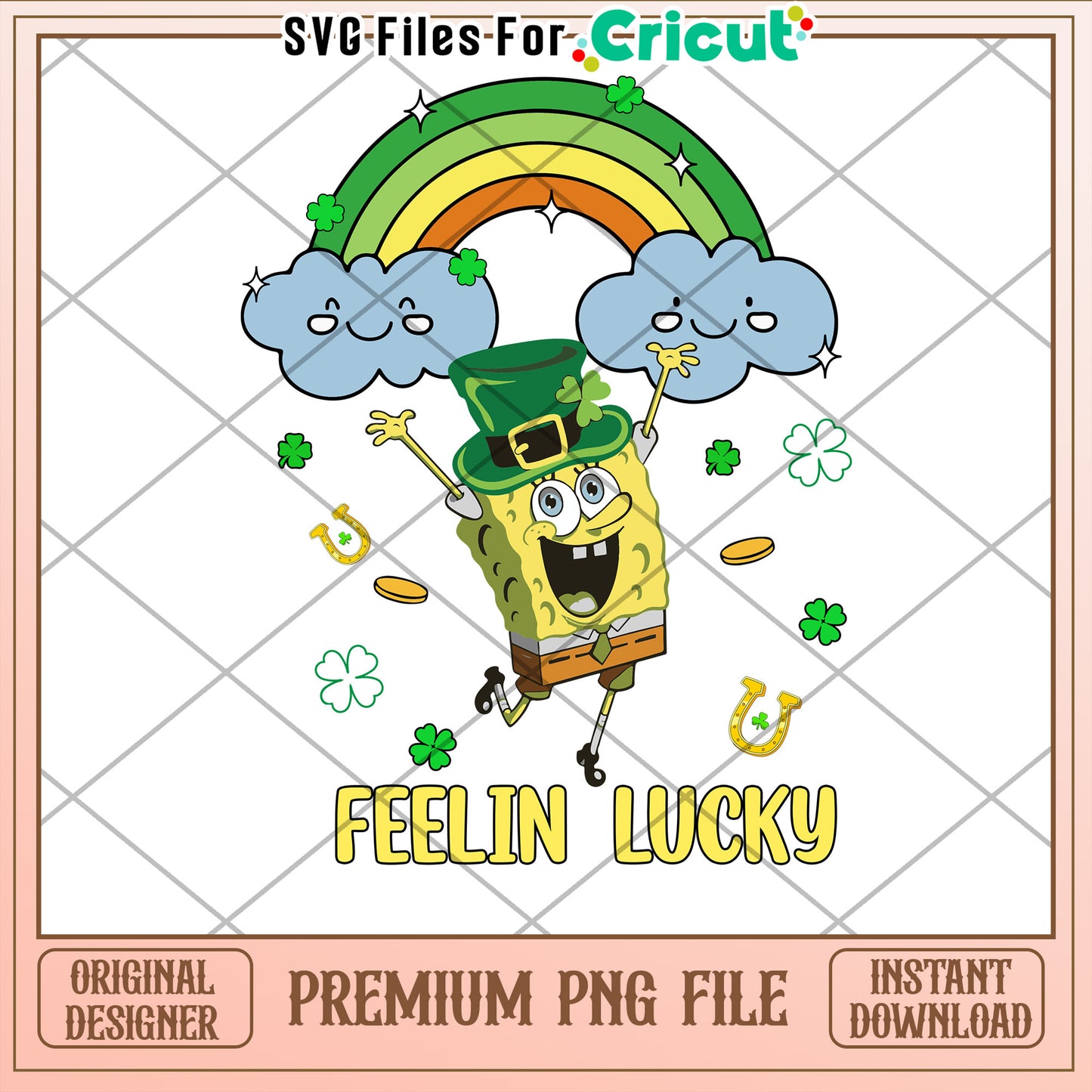 Lucky SpongeBob PNG for St Patricks Day Crafts Download