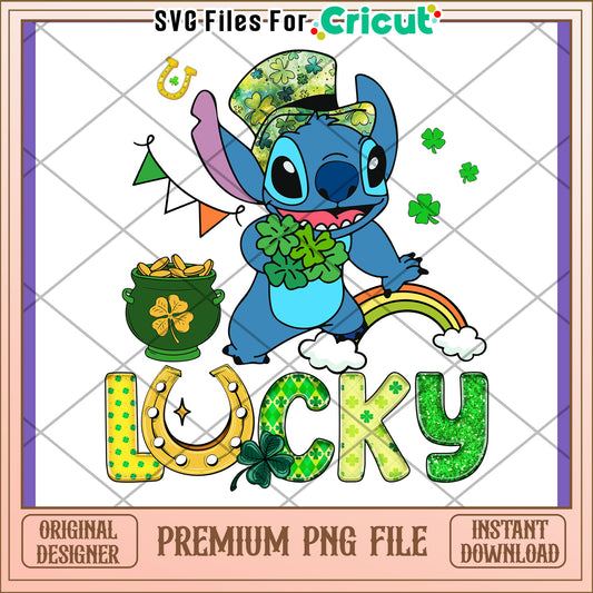 Lucky Stitch PNG Design for St Patricks Day Fun
