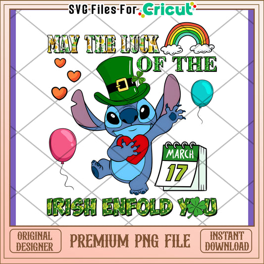 Lucky Stitch PNG Design for St Patricks Day Gift
