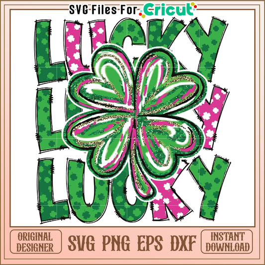 Lucky clover design with vibrant colors, perfect for celebrations