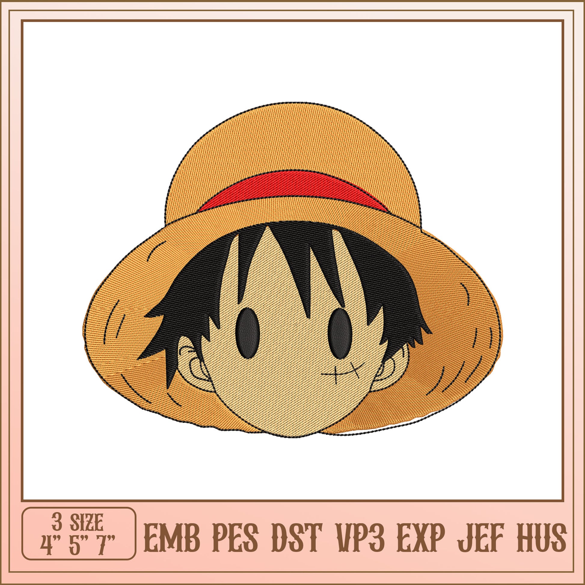 Luffy Embroidery Design EMB PES DST