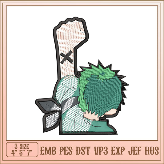 Luffy Fist Embroidery Design